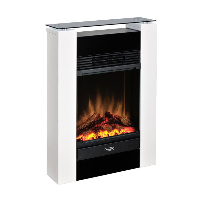 Cheminée électrique à poser au sol Gisella de Dimplex vue de légèrement sur sa droite