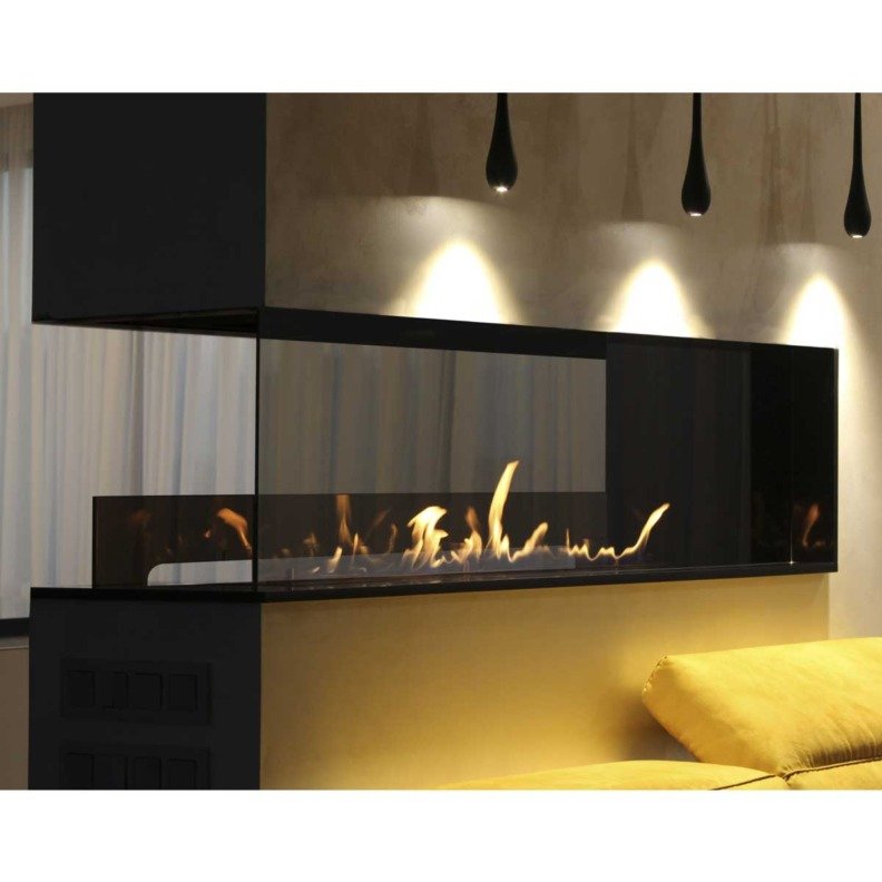 Exemple de décoration avec l'insert bioéthanol Forma Tunnel de Planika