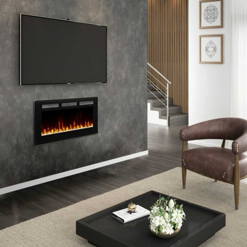 Cheminée électrique murale Sierra 48" de Dimplex dans un salon moderne