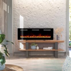 Cheminée Dimplex Sierra 60" posée sur une table