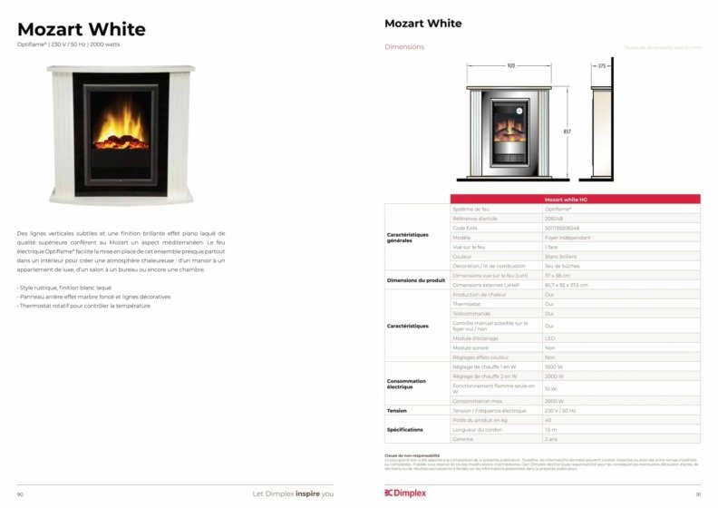 Fiche produit de Dimplex Mozart