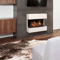Cheminée décorative Xaralyn Lucca dans sa version électrique installée sur un mur