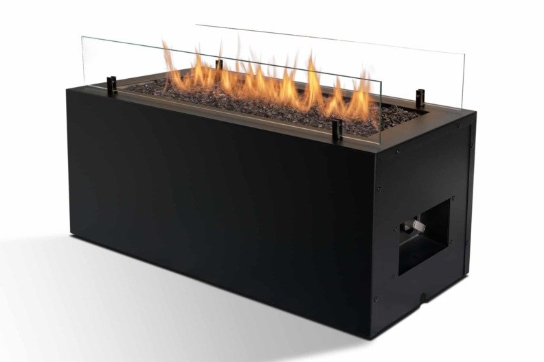 Cheminée à gaz Rio Planika en angle