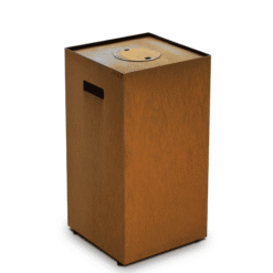 Cache bombonne pour la cheminée à gaz d'extérieur Galio version Corten