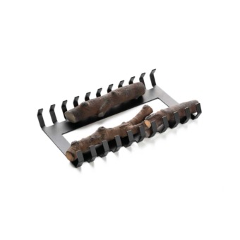 Grille et bûches en céramiques pour cheminée