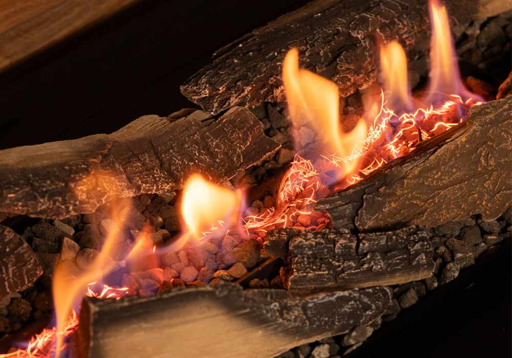 Zoom sur les flammes de Neo Fireplace