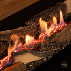 Zoom sur la décoration bûches du Neo Burner