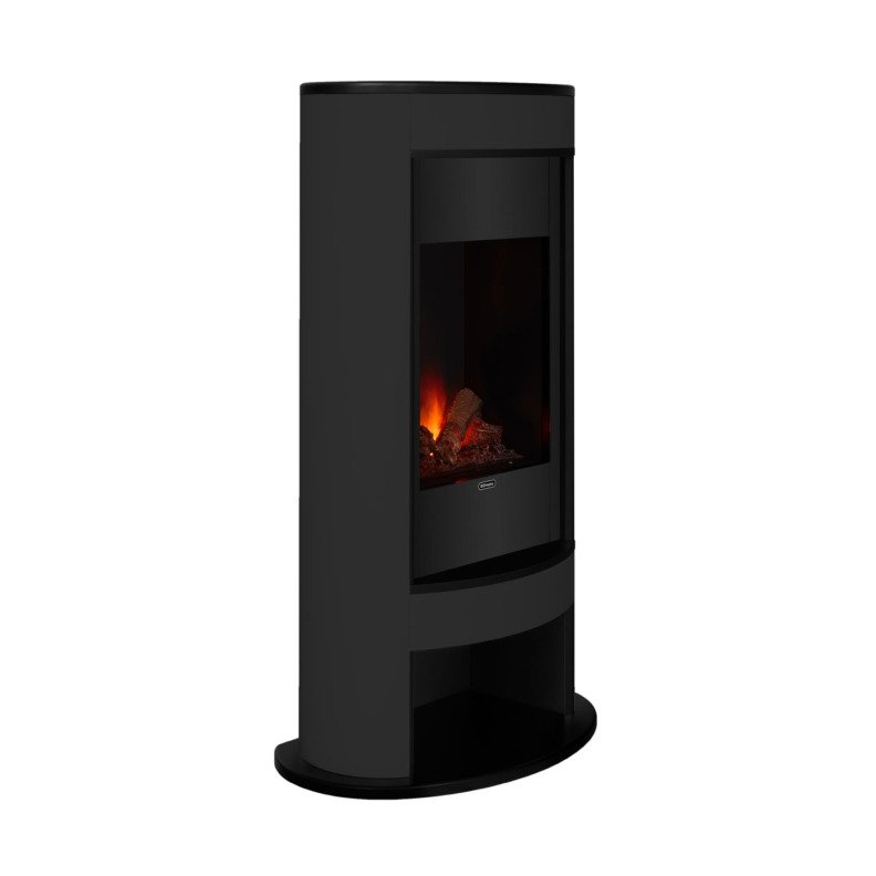 Vue sur le côté droit du poêle électrique Verdi couleur noir mat