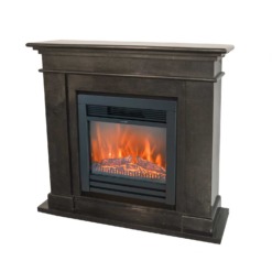 Cheminée électrique à poser Xaralyn (Pierre noire non polie et insert Lucius)