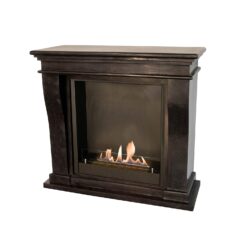 Kreta mini en pierre naturelle noire polie avec fond noir