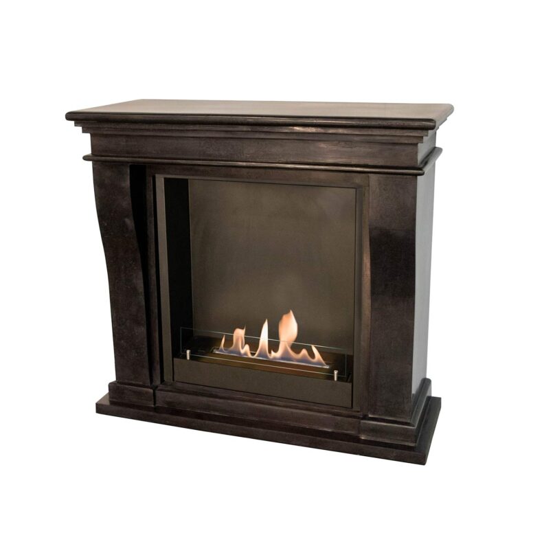 Kreta mini en pierre naturelle noire polie avec fond noir