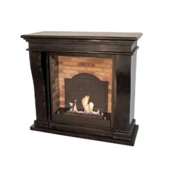 Kreta mini en pierre naturelle noire non polie avec médaillon