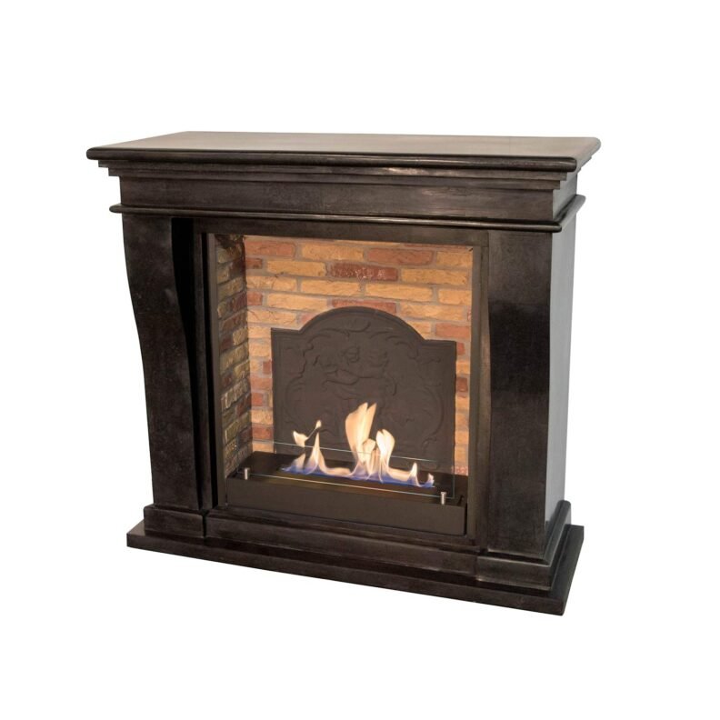 Kreta mini en pierre naturelle noire non polie avec médaillon