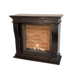 Kreta mini en pierre naturelle noire polie avec fond effet brique