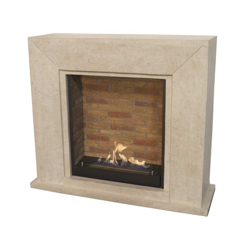 Xaralyn Nero en pierre blanche polie avec fond effet brique