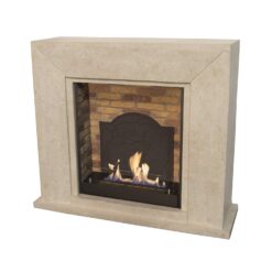 Xaralyn Nero en pierre blanche polie avec fond effet brique