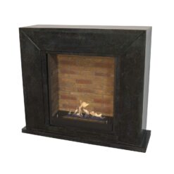 Xaralyn Nero en pierre noire polie avec fond effet brique