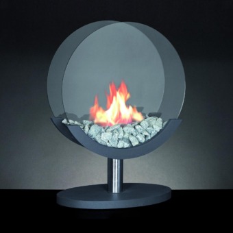 Cheminée bioéthanol sur pied Alfra EVA-6 - Vitres rondes