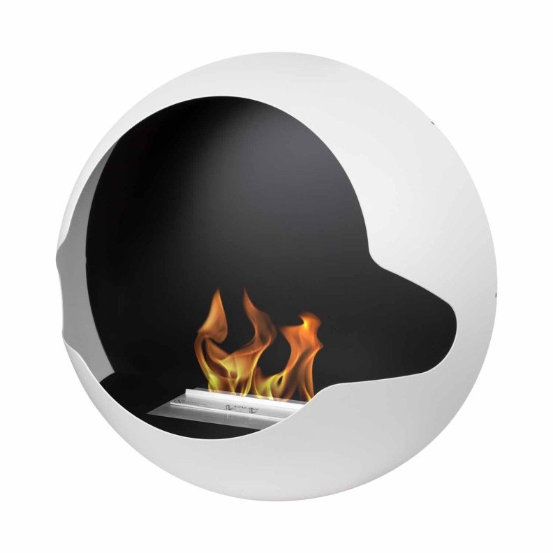 Cheminée au bioéthanol murale blanche - Vauni Cupola White