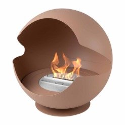 Cheminée bioéthanol à poser au sol - Vauni Globe Coral (Pied bas, Liner Coral)
