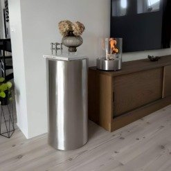 Colonne autoportante Dualis Chrome avec sa cheminée détachée