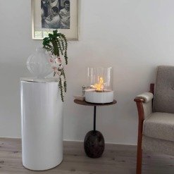 Colonne autoportante Dualis Blanc avec sa cheminée détachée