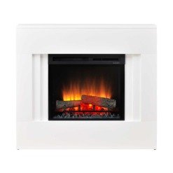 Dimplex Nova vue de face avec lit de braises rouge