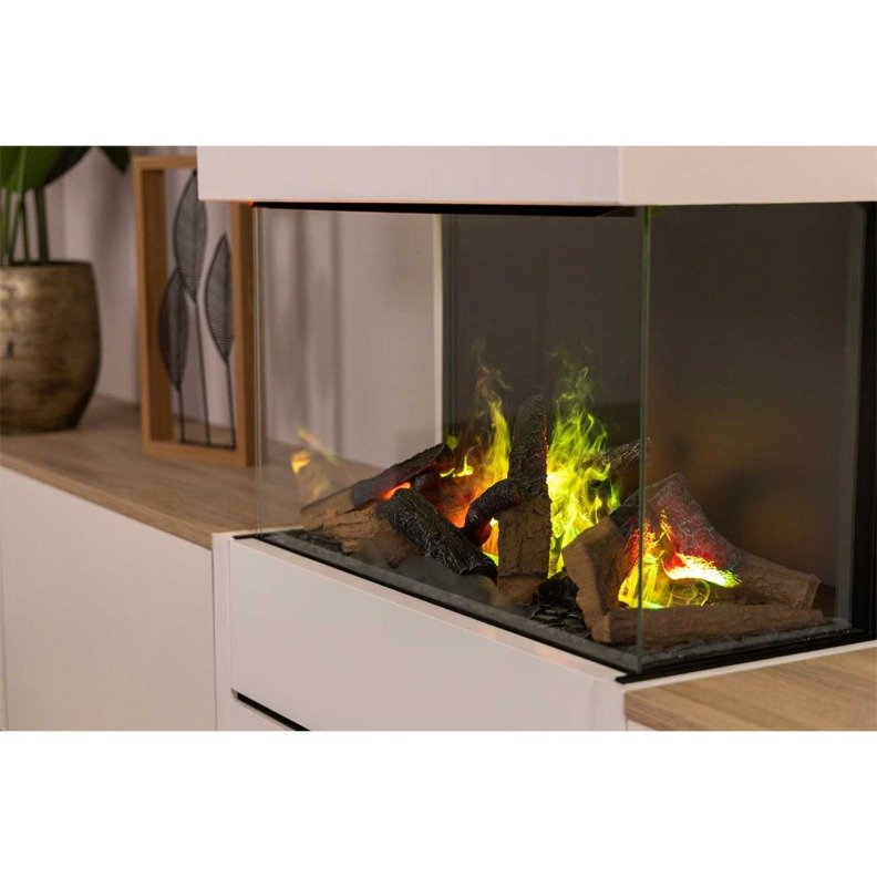 Cheminée électrique Dimplex 3-Step Optimyst et ses flammes vertes