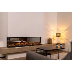 Dimplex Vivente Plus 150 en situation avec une vue éloignée sur ses flammes