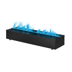 Cheminée à vapeur d'eau Dimplex Cassette 1000 RGB Optimyst avec ses flammes cyan
