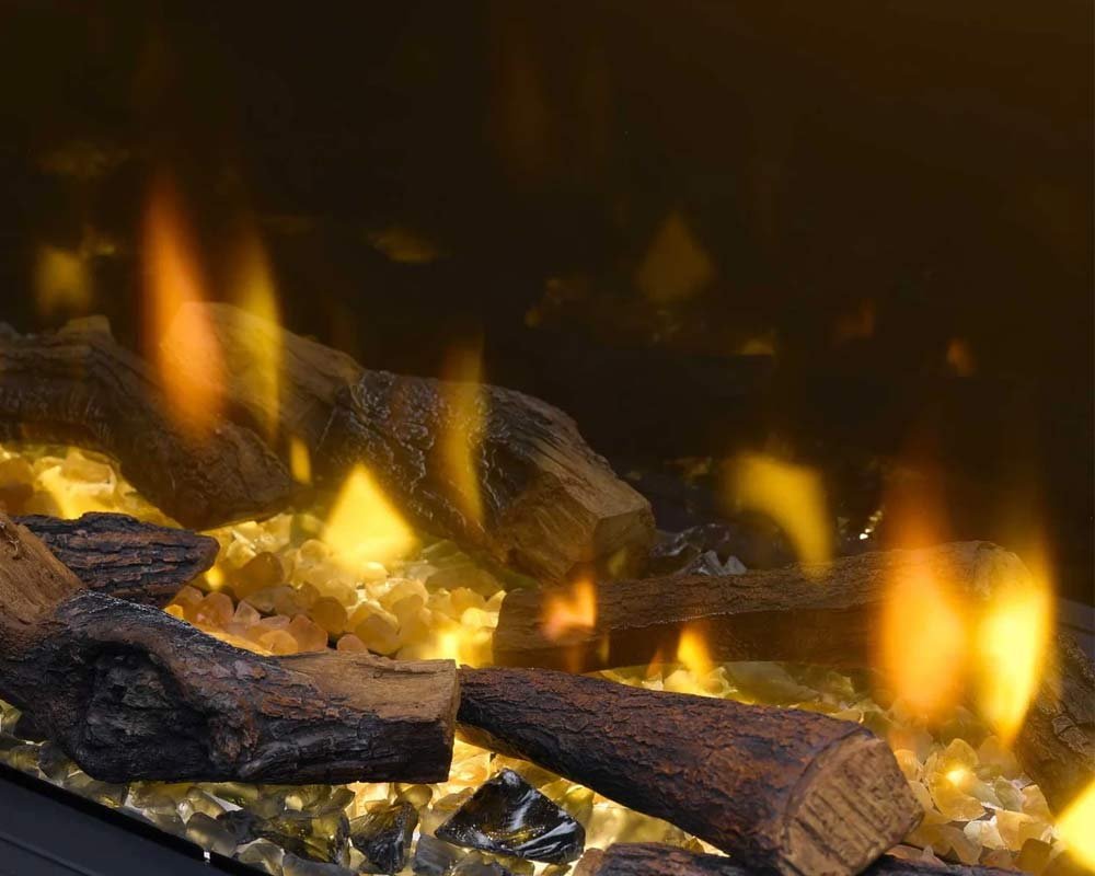Dimplex Ignite Bold - Zoom sur les bûches et les flammes