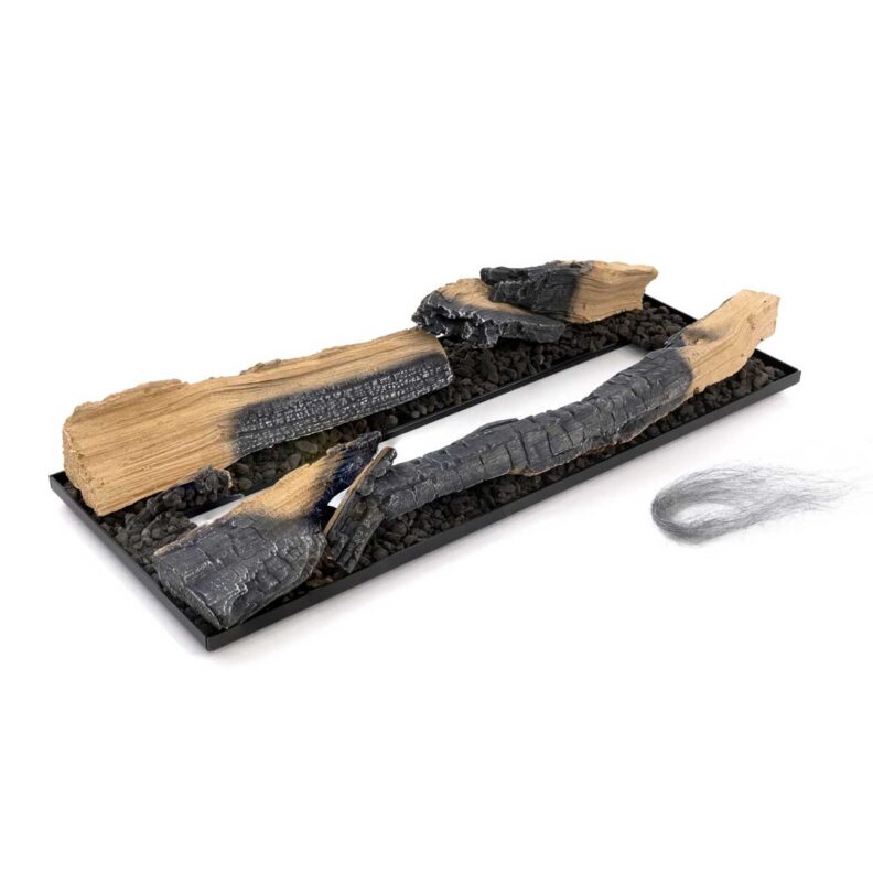 Bûches décoratives posées sur le brûleur