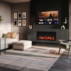 insert moderne avec télévision au dessus