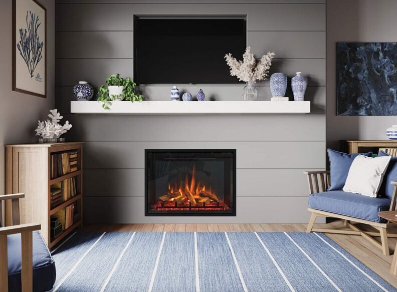 Foyer électrique Gazco eMotiv 74 en configuration 4 côtés