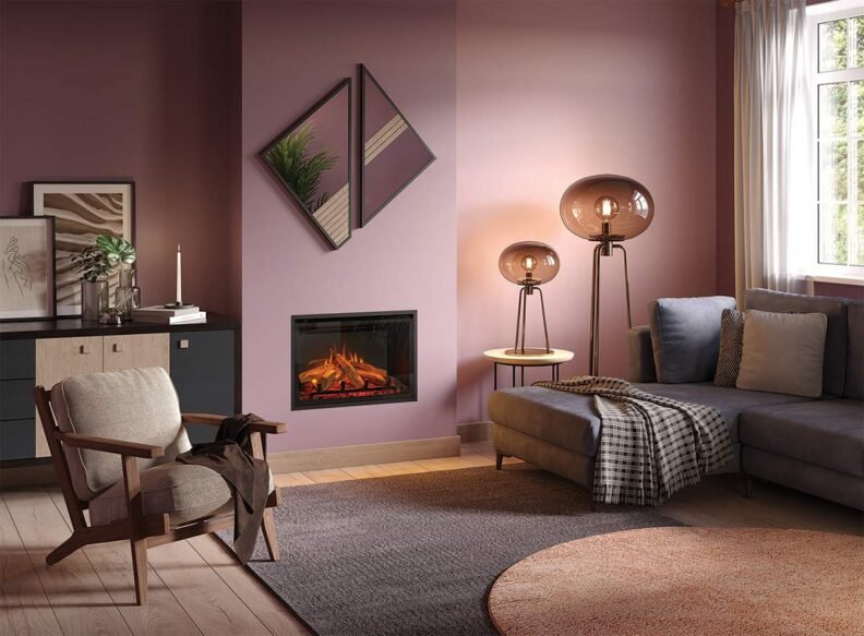 Insert électrique Gazco eMotiv encastrée dans un mur