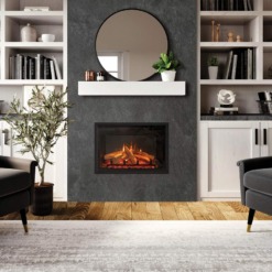 Insert électrique Gazco eMotiv encastré dans un mur