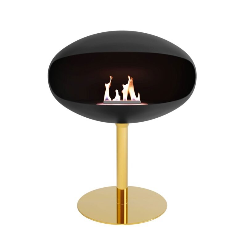 Cocoon Pedestal Noir/Pied Laiton