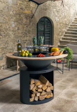 Brasero Firten Ellipse 100 Noir avec ses accessoires