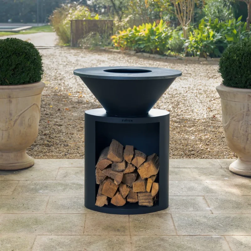 Brasero Ellipse 80 en noir thermolaqué