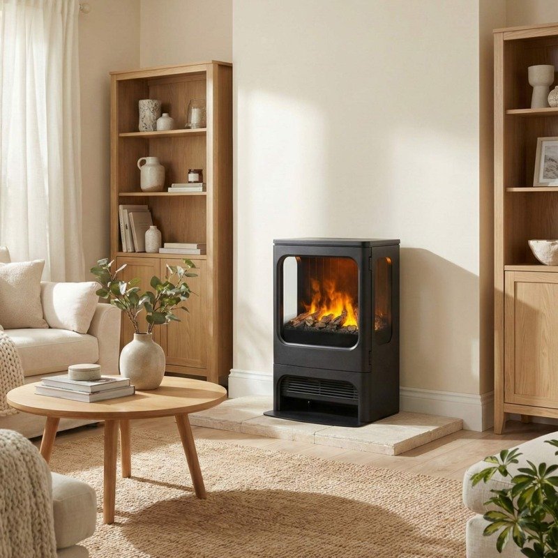 Poêle à vapeur d'eau Optimyst Dimplex Mapleton 80 en situation