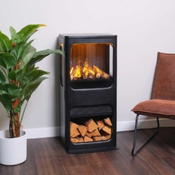 Poêle à vapeur d'eau Dimplex Mapleton 100 et ses 3 faces