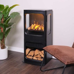 Poêle à vapeur d'eau Dimplex Mapleton 100 et ses 3 faces