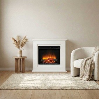 Cheminée électrique à poser Dimplex Unity Optiflame dans un salon