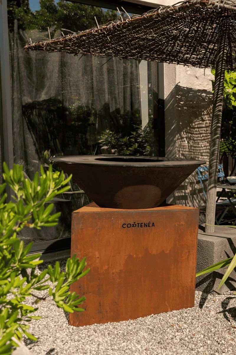 Brasero Cortenéa Tradition 100 en extérieur
