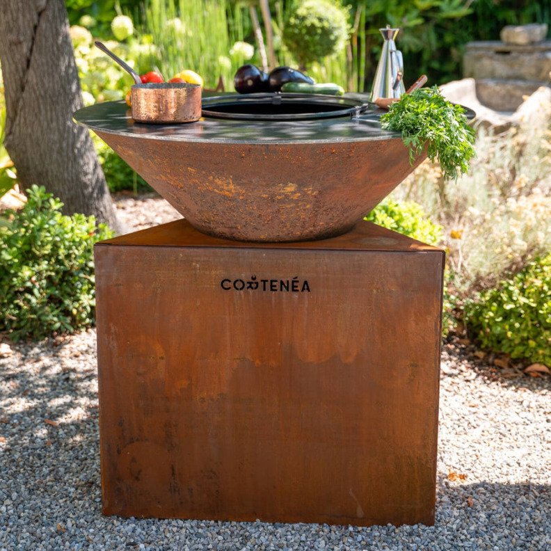 Brasero Cortenéa Tradition 100 en extérieur