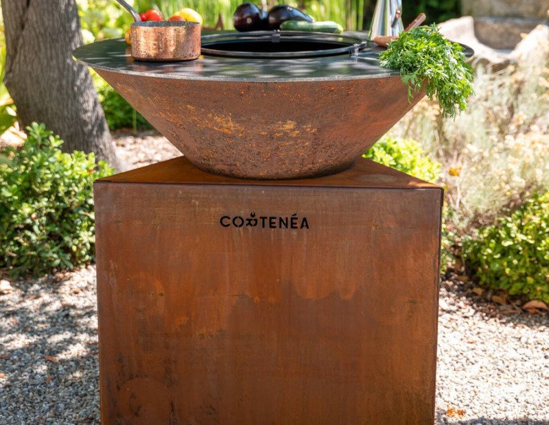 Brasero Cortenéa Tradition 100 en extérieur