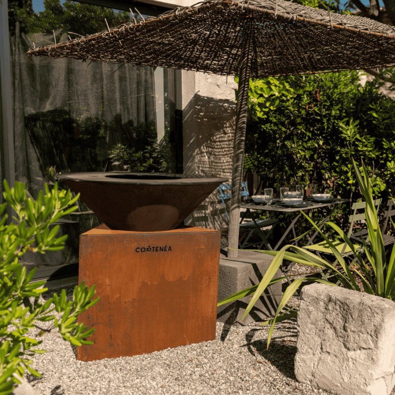 Brasero Cortenéa Tradition 100 en extérieur