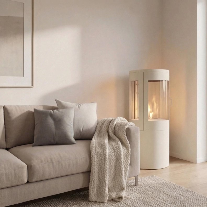 Poêle au bioéthanol rond Columbus - Vue 360° – Image 7