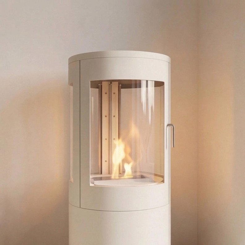 Poêle à l'éthanol ScandiFires Colombus - Blanc