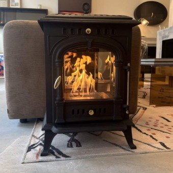 Poêle au bio-éthanol ScandiFlames Bergen - Porte frontale fermée